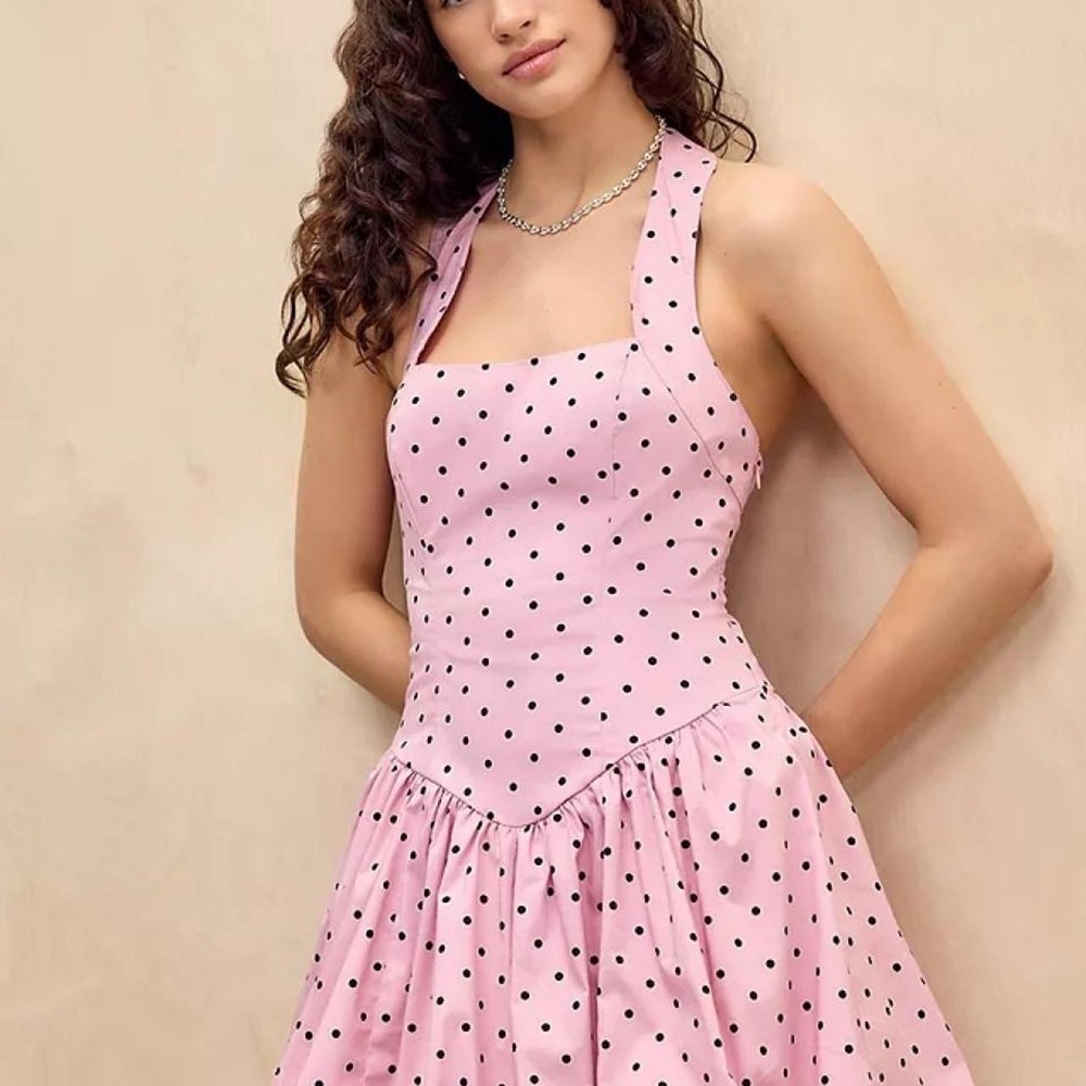Urban Outfitters Kimchi Blue Casey Bubble Mini Dress Polka Dot